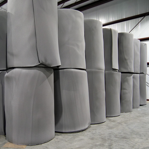 large polyurethane foam rolls ready for production